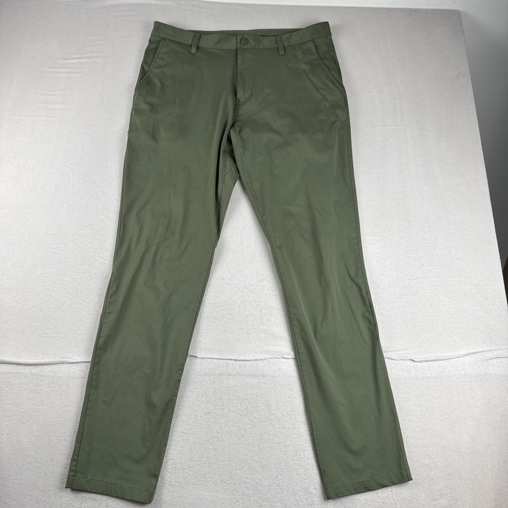 Rhone Commuter Mens Green Chino Pants fits 34*32 Athleisure golf athleisure